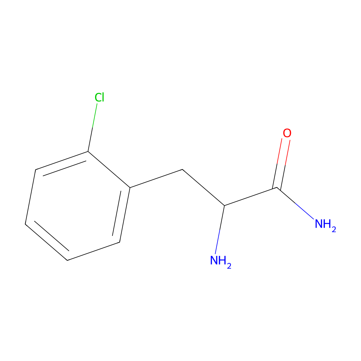 2-Amino-3-(2-chlorophenyl)propanamide molecular structure, CAS 1484376-34-2