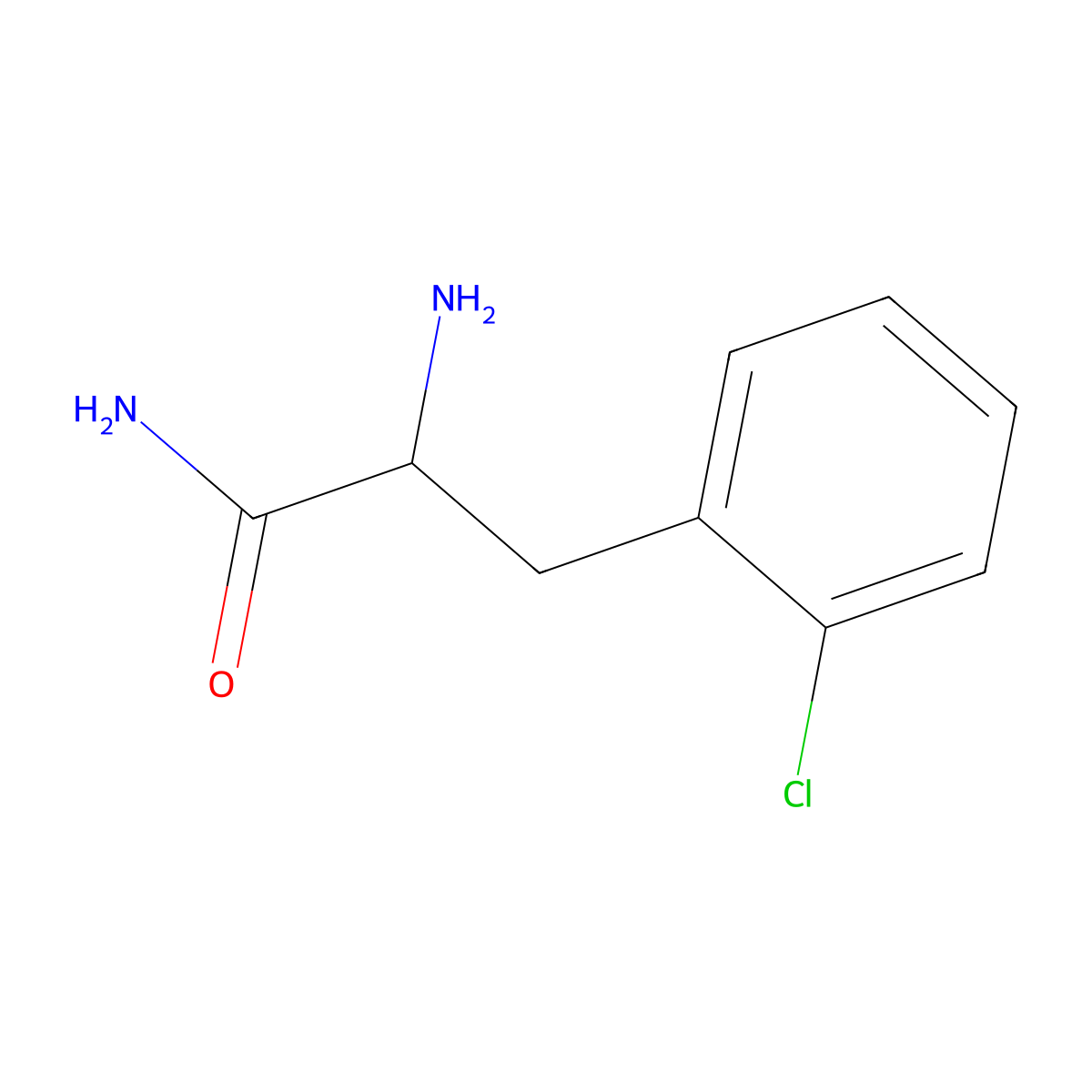 2-Amino-3-(2-chlorophenyl)propanamide molecular structure, CAS 1484376-34-2