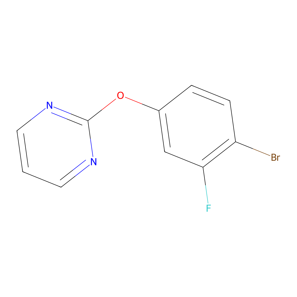 2-(4-Bromo-3-fluoro-phenoxy)-pyrimidine molecular structure, CAS 1484380-28-0