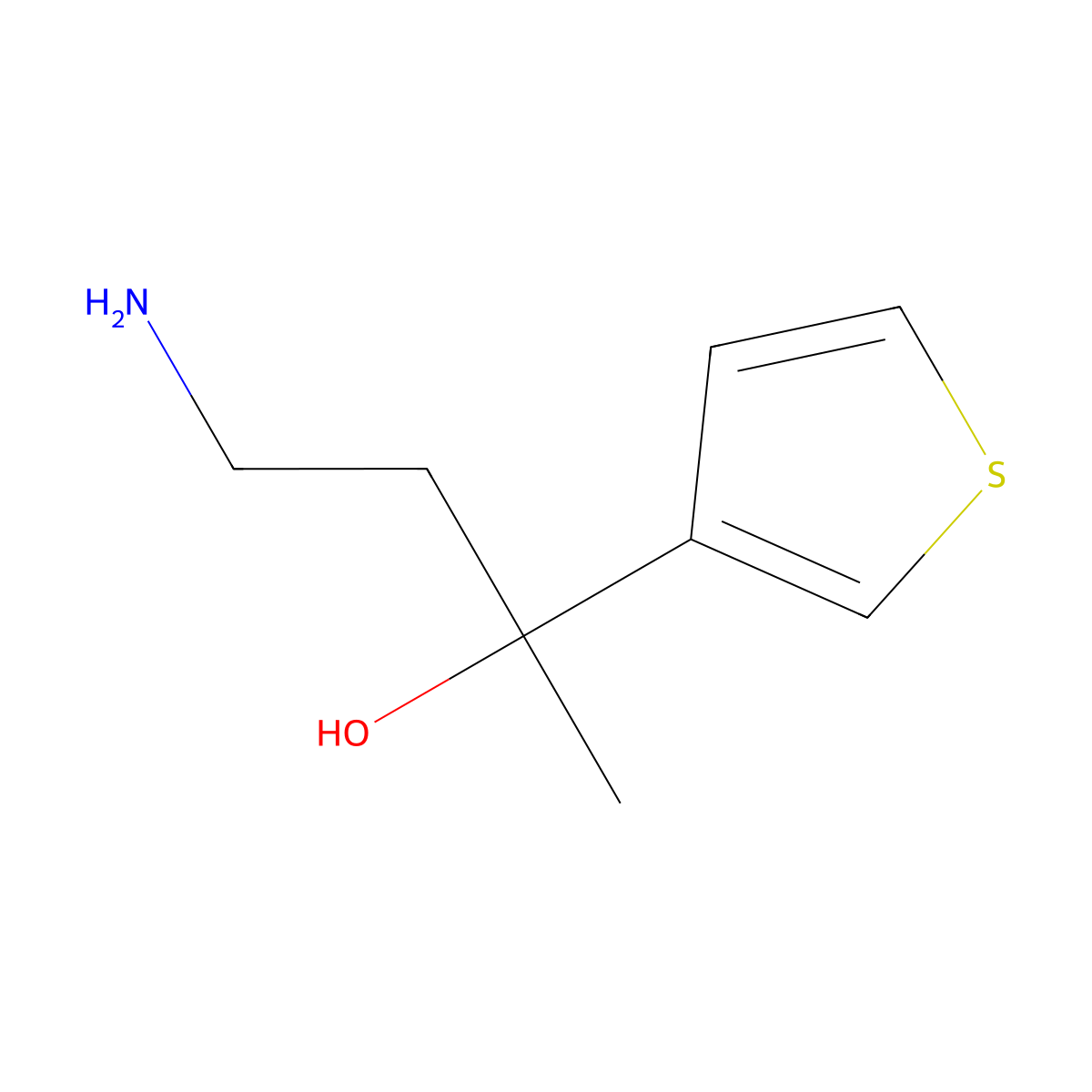 4-Amino-2-(thiophen-3-yl)butan-2-ol molecular structure, CAS 1484385-80-9