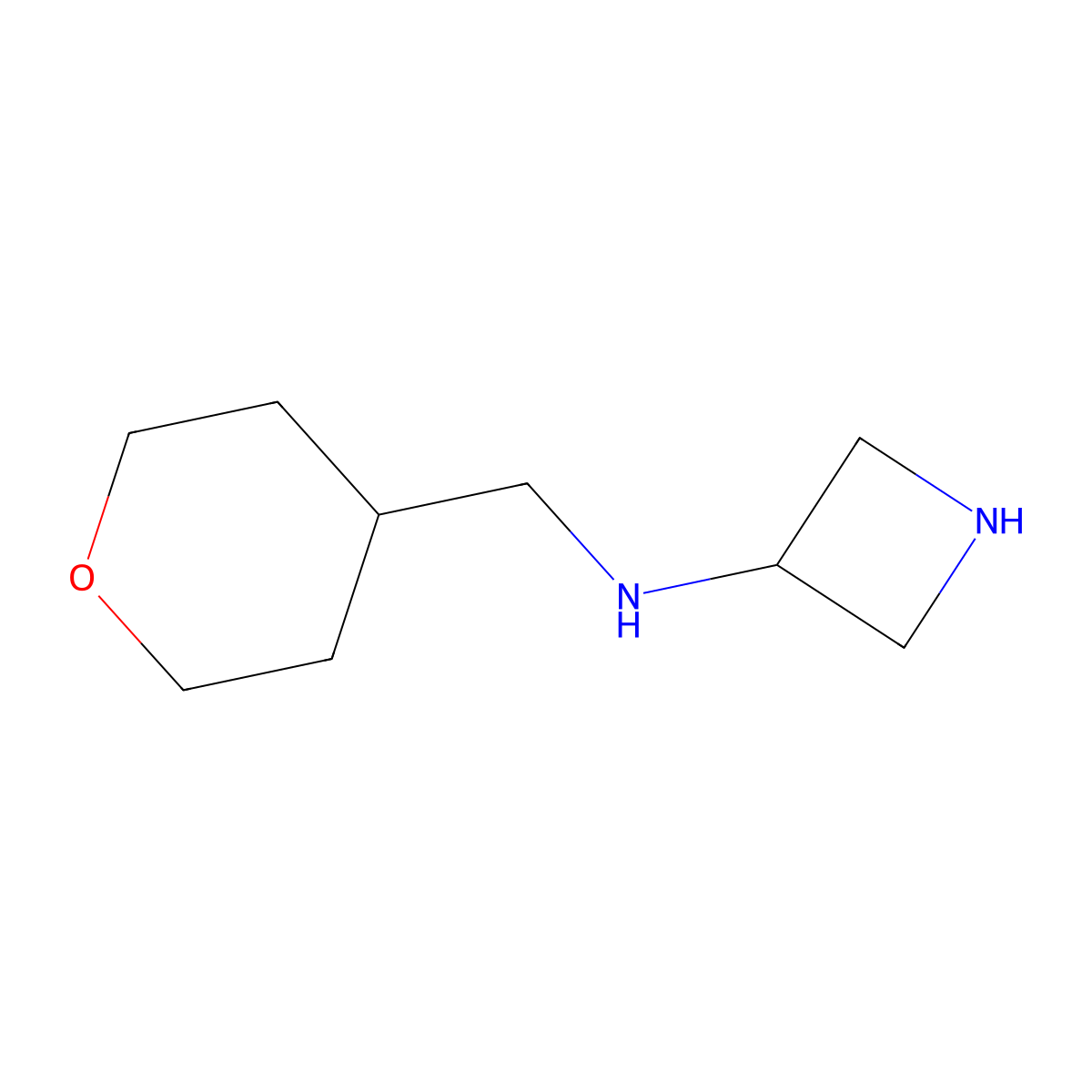 N-[(oxan-4-yl)methyl]azetidin-3-amine molecular structure, CAS 1484392-20-2