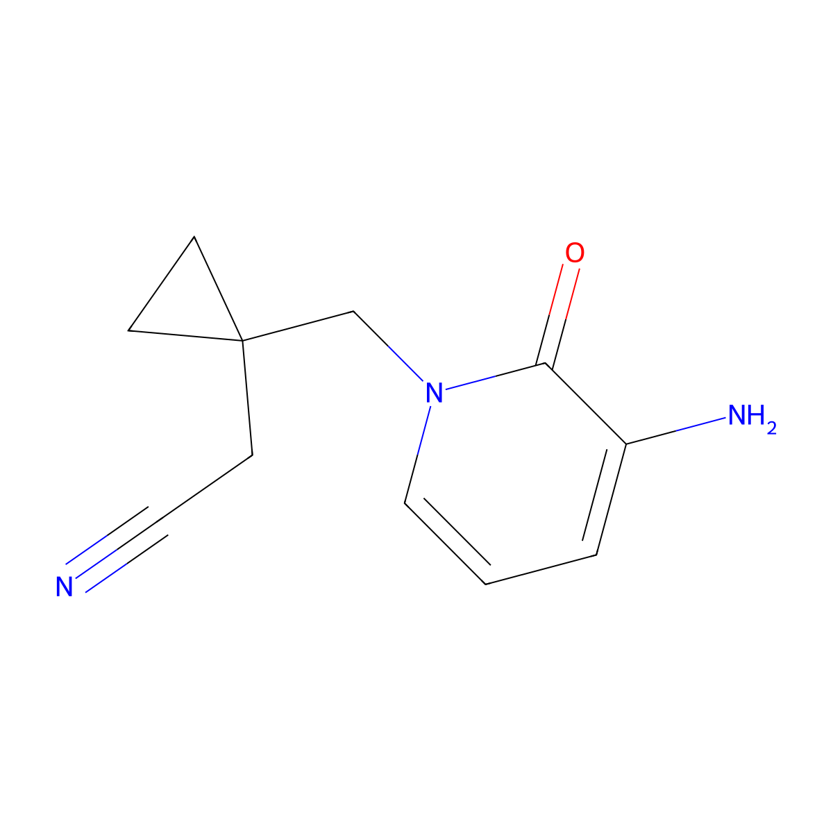 2-(1-((3-Amino-2-oxopyridin-1(2h)-yl)methyl)cyclopropyl)acetonitrile molecular structure, CAS 1484400-49-8