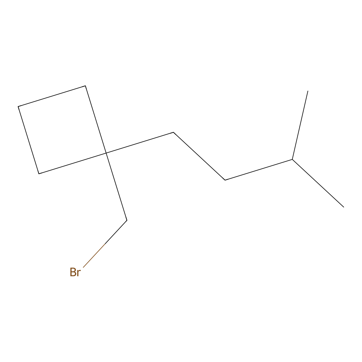 1-(Bromomethyl)-1-(3-methylbutyl)cyclobutane molecular structure, CAS 1484412-67-0