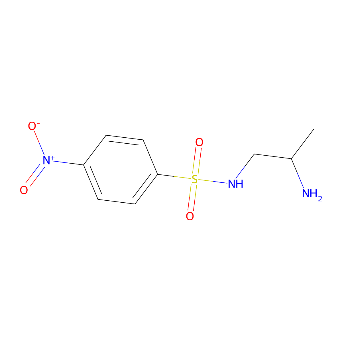 N-(2-aminopropyl)-4-nitrobenzenesulfonamide molecular structure, CAS 1484413-47-9