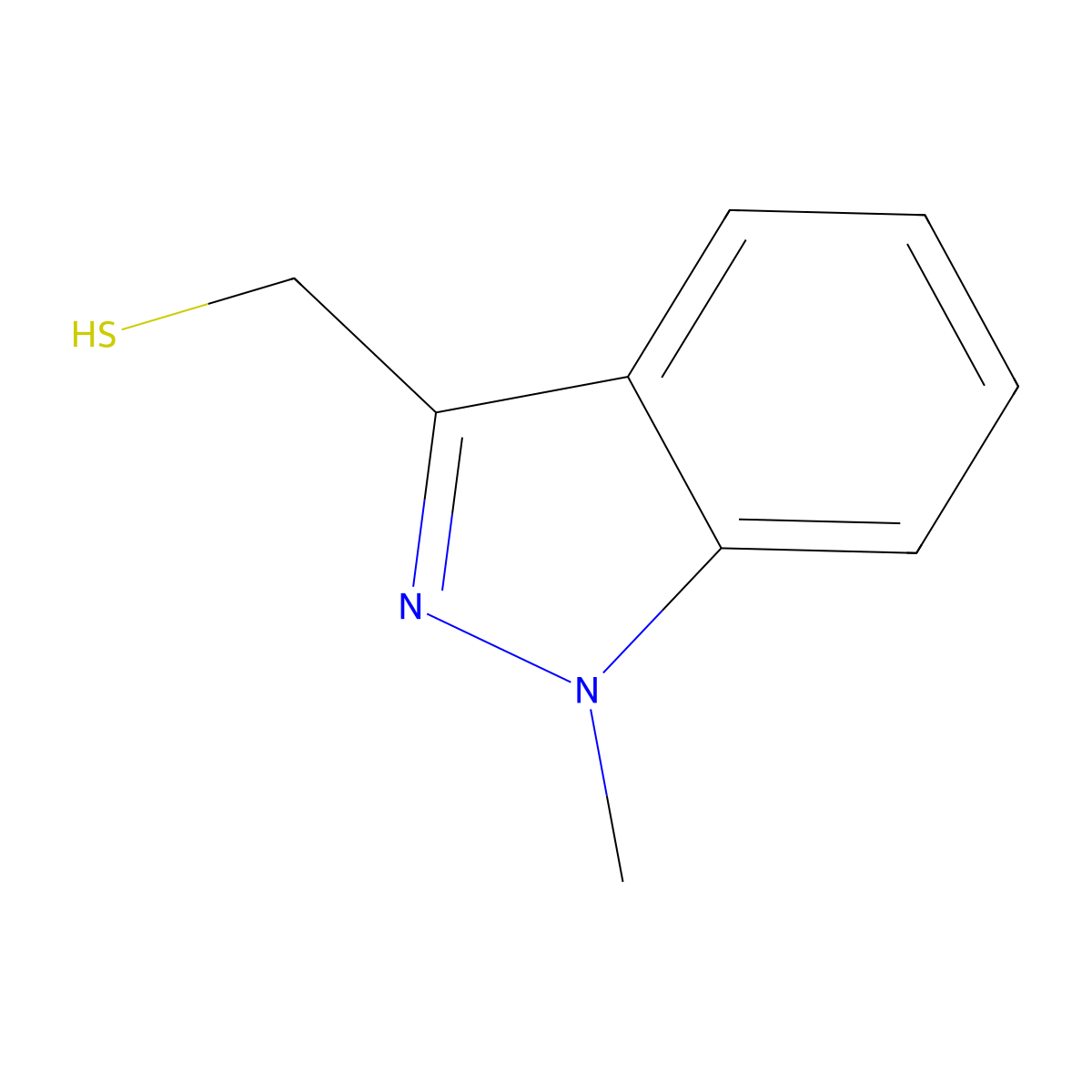(1-methyl-1H-indazol-3-yl)methanethiol molecular structure, CAS 1484414-56-3