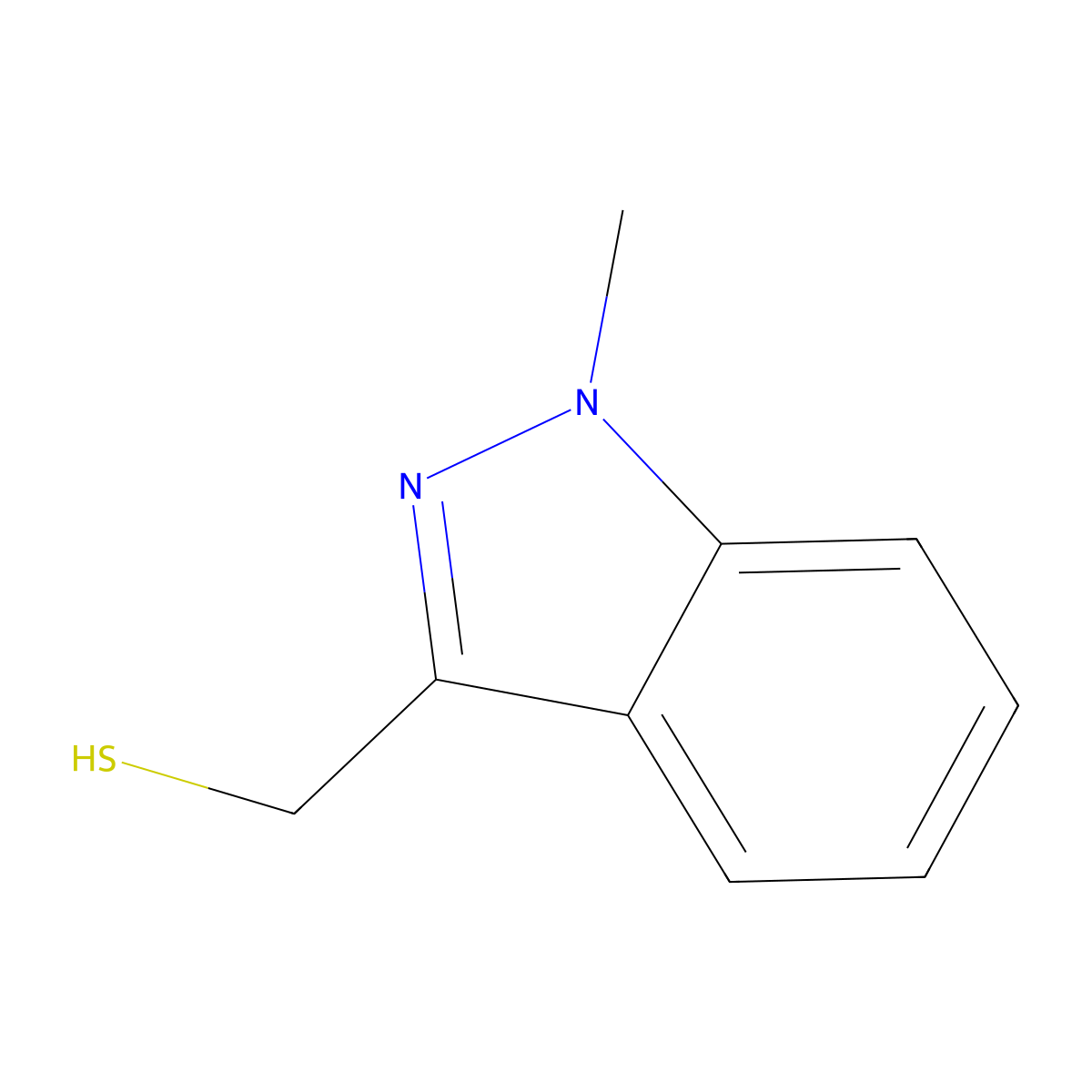 (1-methyl-1H-indazol-3-yl)methanethiol molecular structure, CAS 1484414-56-3