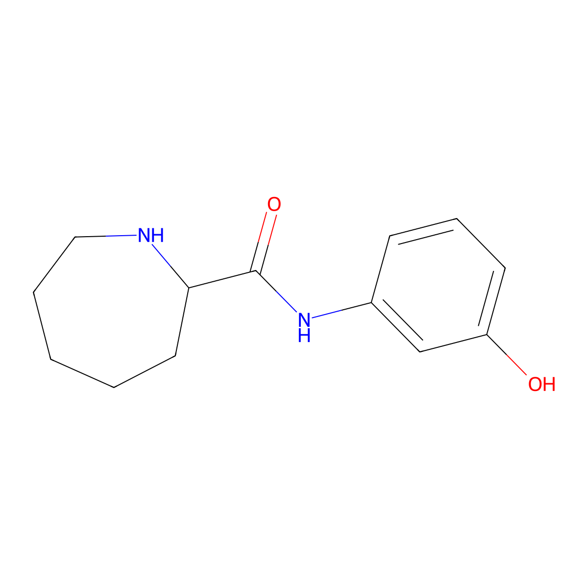N-(3-hydroxyphenyl)azepane-2-carboxamide molecular structure, CAS 1484415-22-6