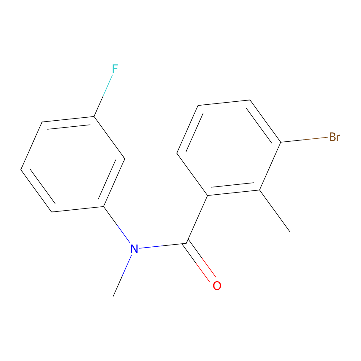 3-bromo-N-(3-fluorophenyl)-N,2-dimethylbenzamide molecular structure, CAS 1484422-53-8