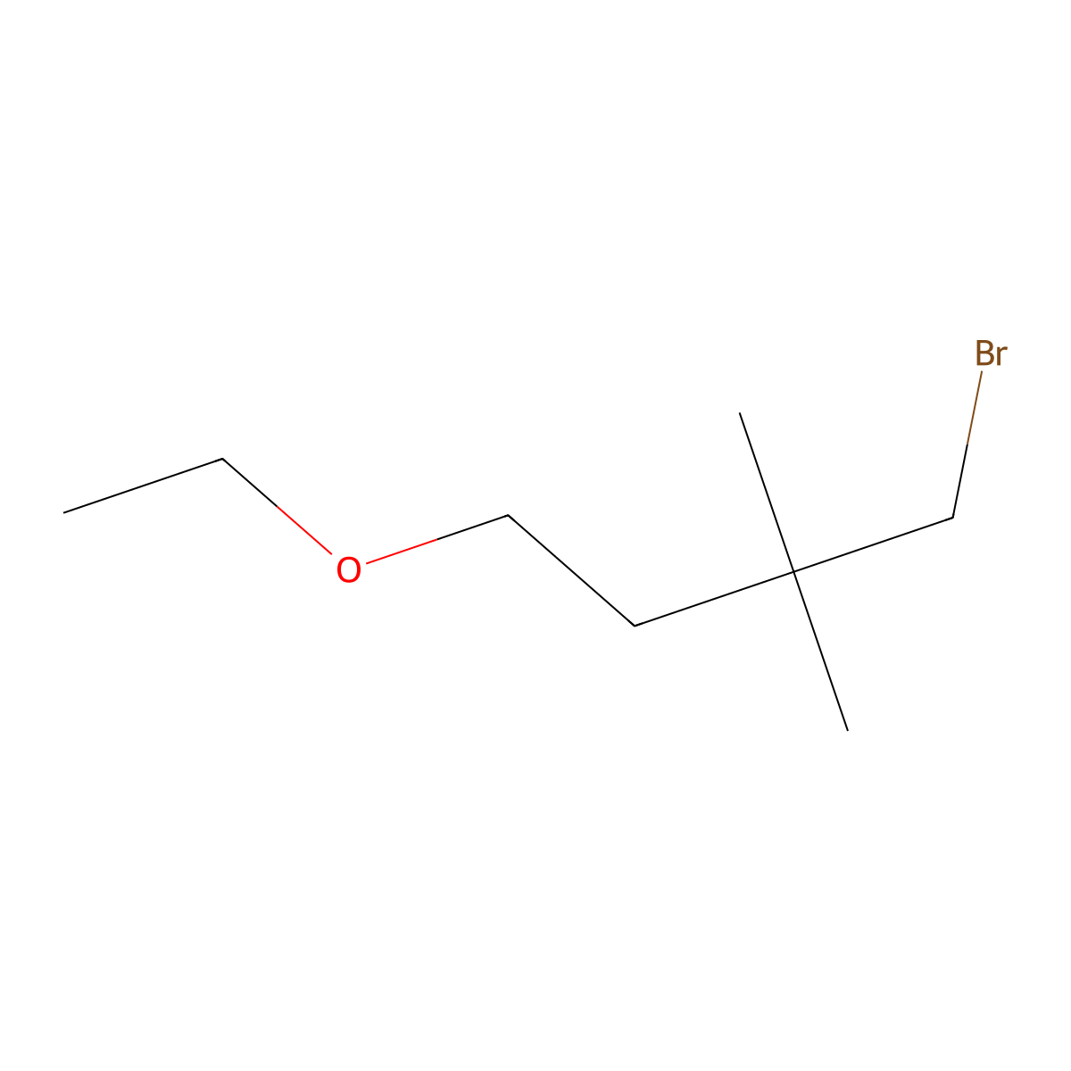 1-Bromo-4-ethoxy-2,2-dimethylbutane molecular structure, CAS 1484426-56-3