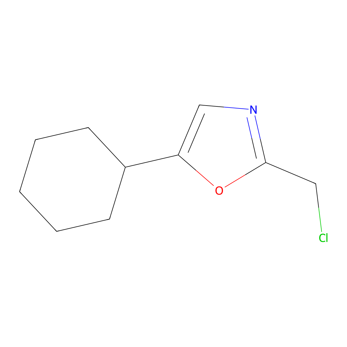 2-(Chloromethyl)-5-cyclohexyl-1,3-oxazole molecular structure, CAS 1484430-27-4