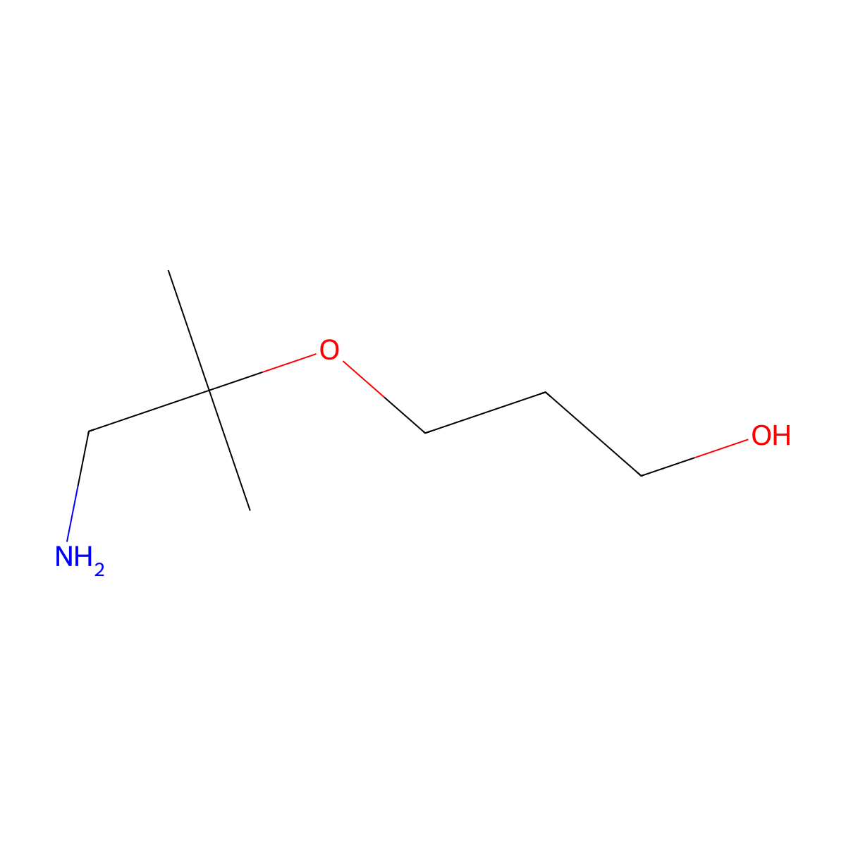 3-[(1-Amino-2-methylpropan-2-yl)oxy]propan-1-ol molecular structure, CAS 1484454-57-0