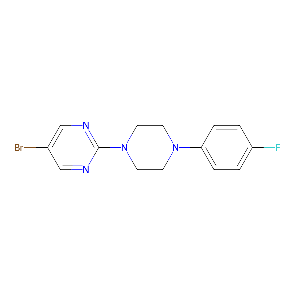 5-Bromo-2-[4-(4-fluorophenyl)piperazin-1-yl]pyrimidine molecular structure, CAS 1484467-21-1