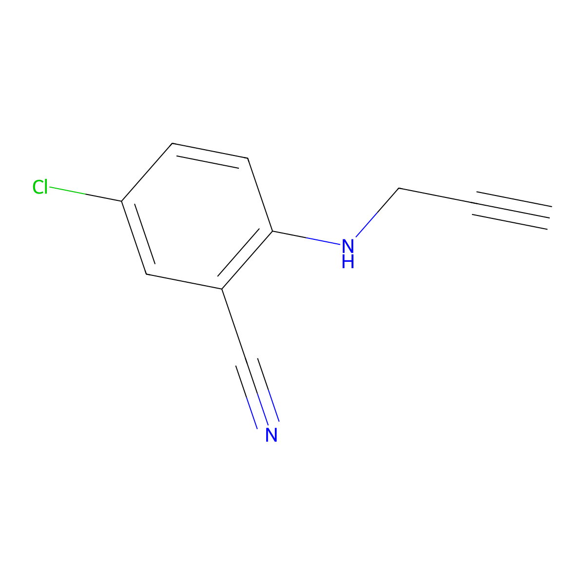 5-Chloro-2-[(prop-2-yn-1-yl)amino]benzonitrile molecular structure, CAS 1484470-70-3