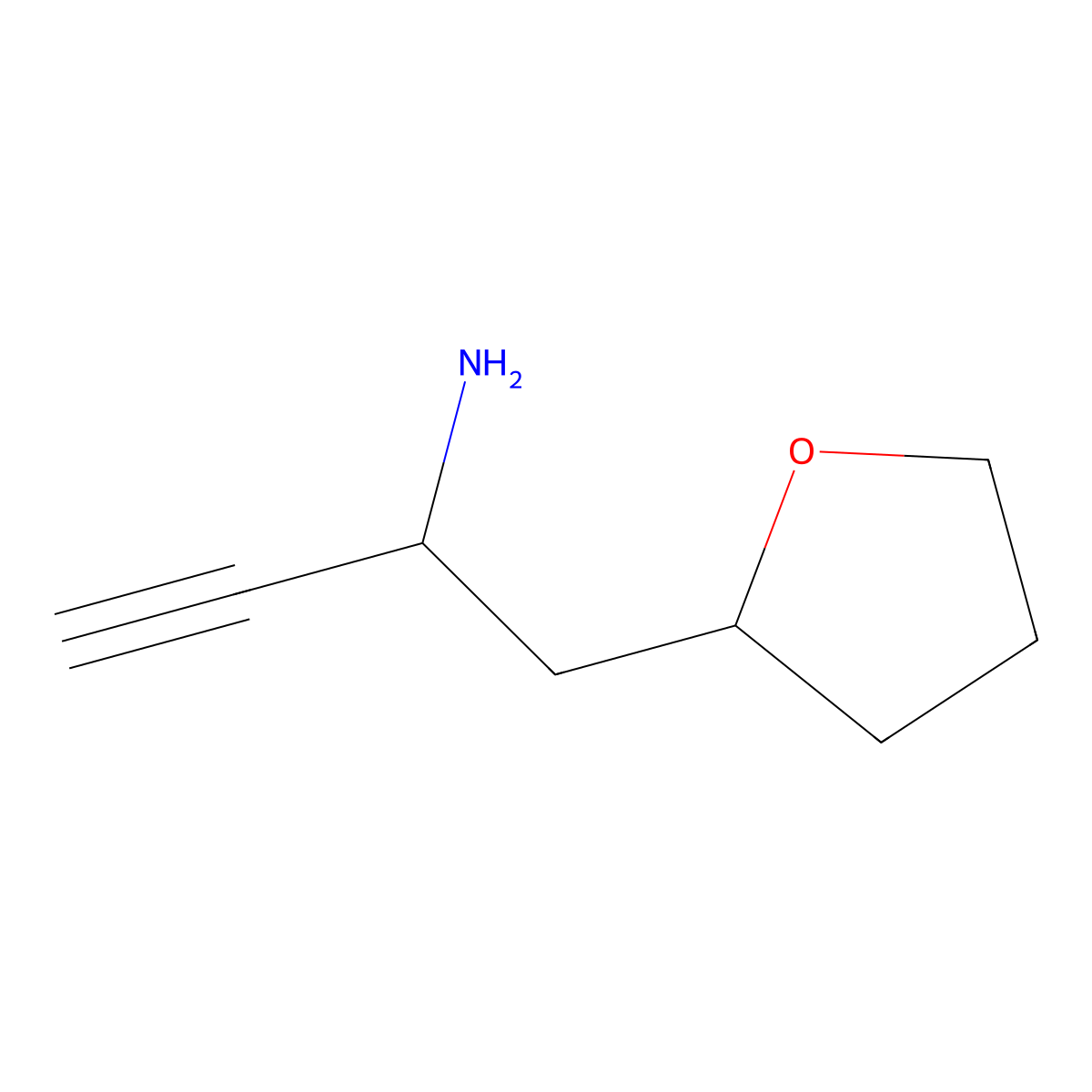 1-(Oxolan-2-yl)but-3-yn-2-amine molecular structure, CAS 1484480-41-2
