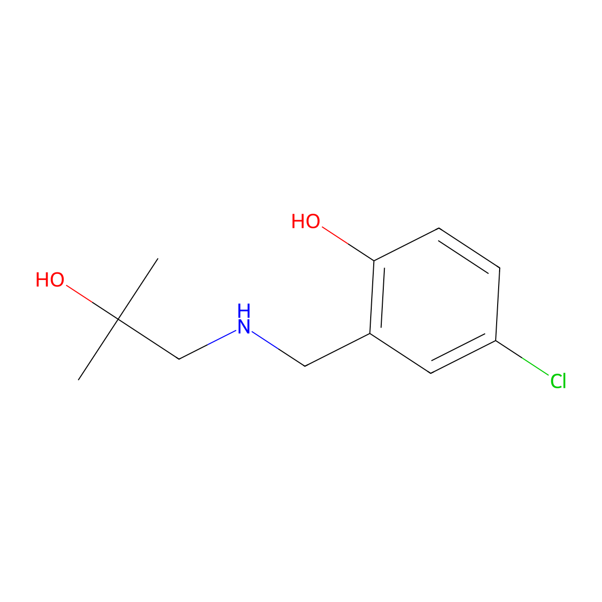 4-Chloro-2-{[(2-hydroxy-2-methylpropyl)amino]methyl}phenol molecular structure, CAS 1484496-66-3