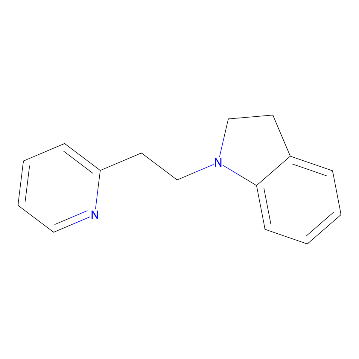 Indoline, 1-(2-(2-pyridyl)ethyl)- molecular structure, CAS 14845-02-4
