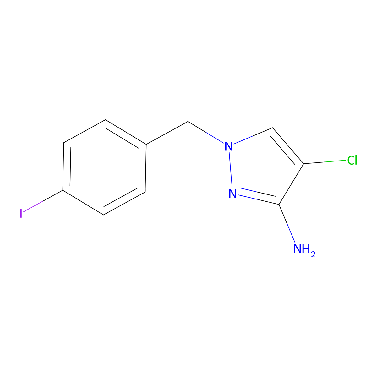 4-Chloro-1-(4-iodobenzyl)-1h-pyrazol-3-amine molecular structure, CAS 1484509-81-0