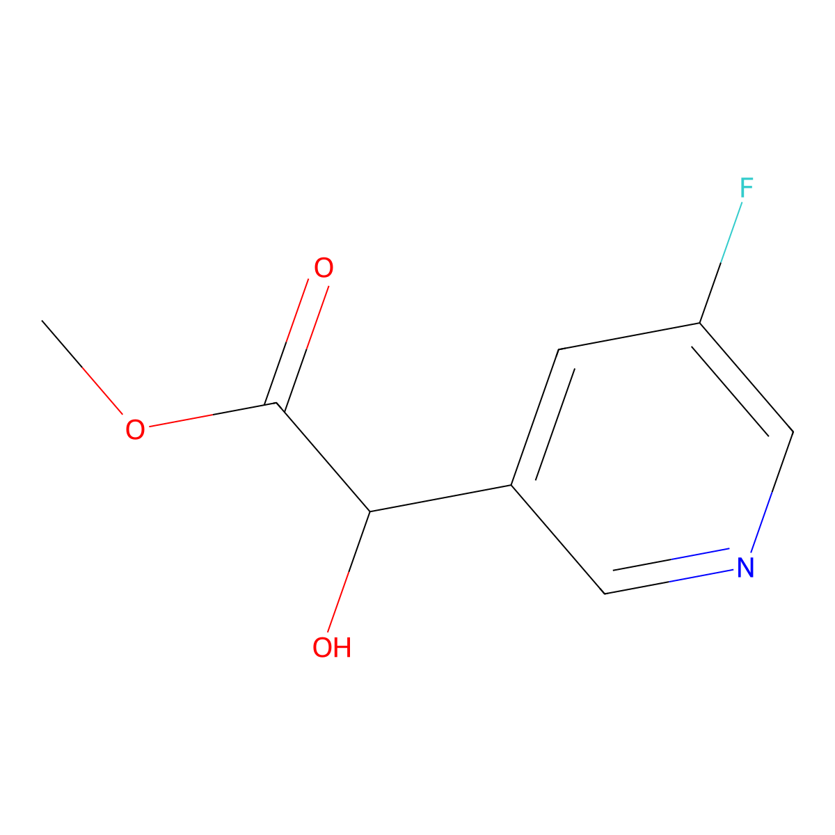 Methyl 2-(5-fluoropyridin-3-yl)-2-hydroxyacetate molecular structure, CAS 1484510-71-5