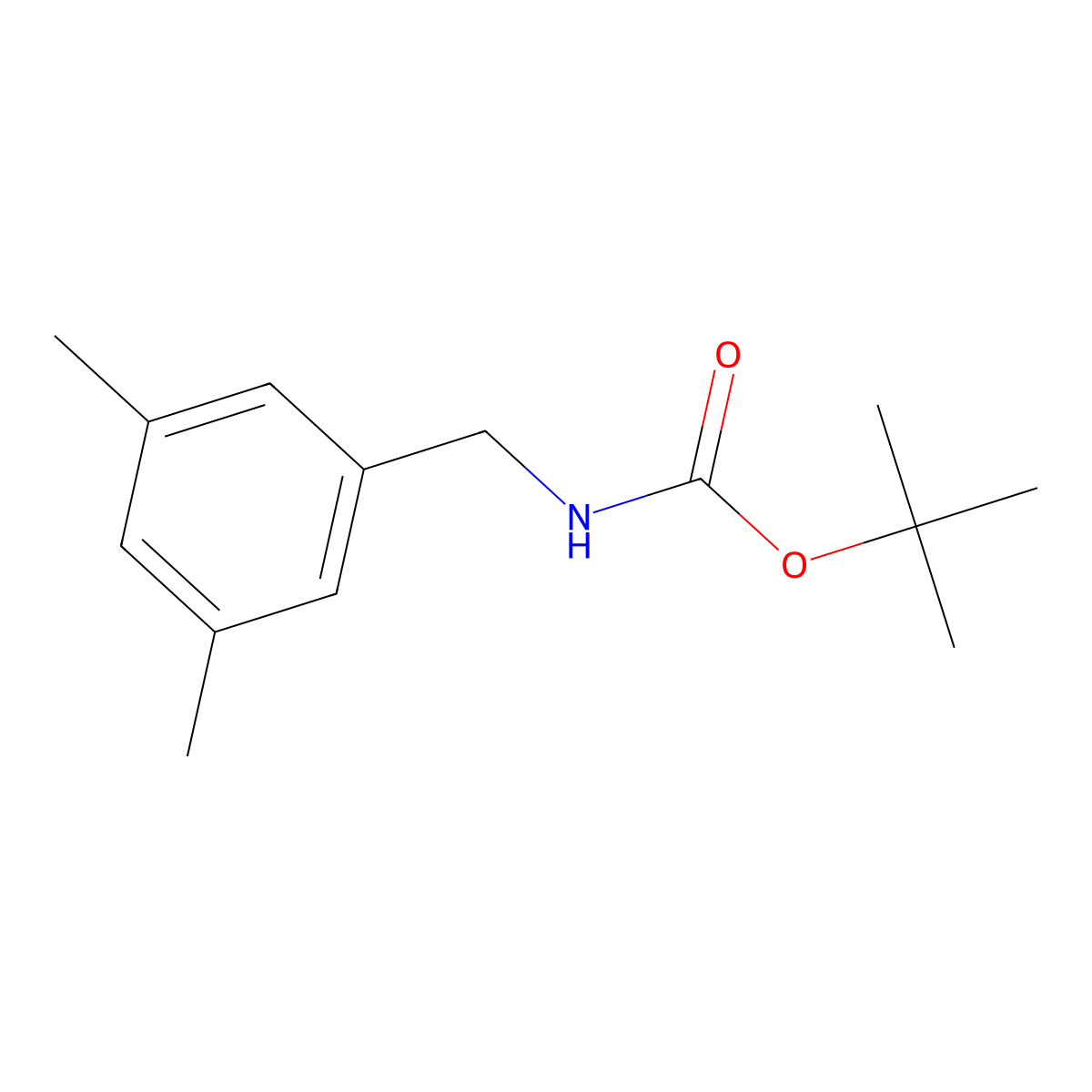 Carbamic acid, [(3,5-dimethylphenyl)methyl]-, 1,1-dimethylethyl ester molecular structure, CAS 148452-29-3