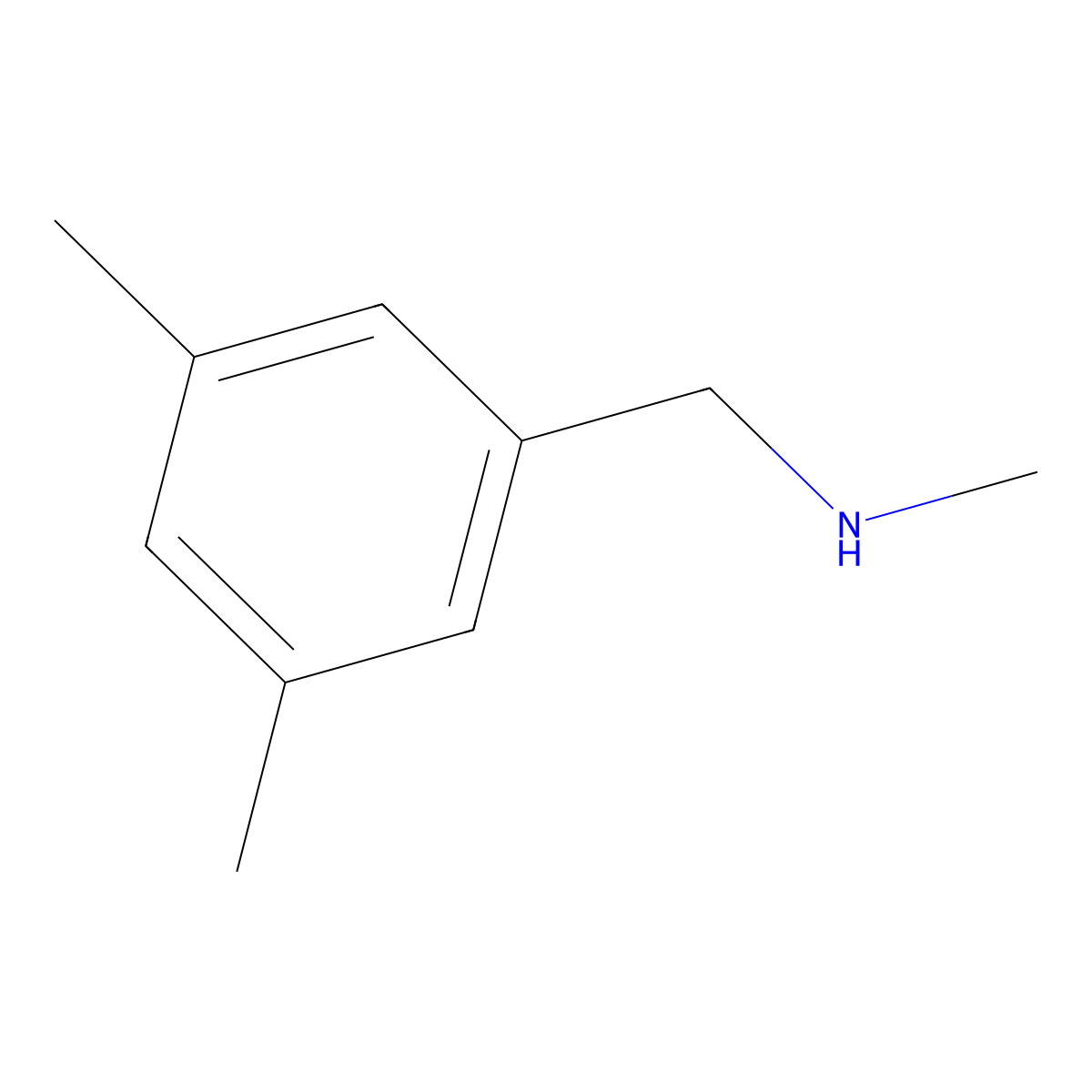 ((3,5-Dimethylphenyl)methyl)(methyl)amine molecular structure, CAS 148452-35-1