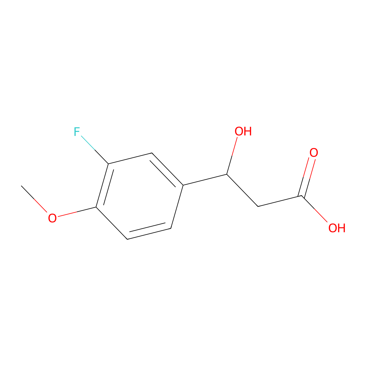 3-(3-Fluoro-4-methoxyphenyl)-3-hydroxypropanoic acid molecular structure, CAS 1484521-11-0