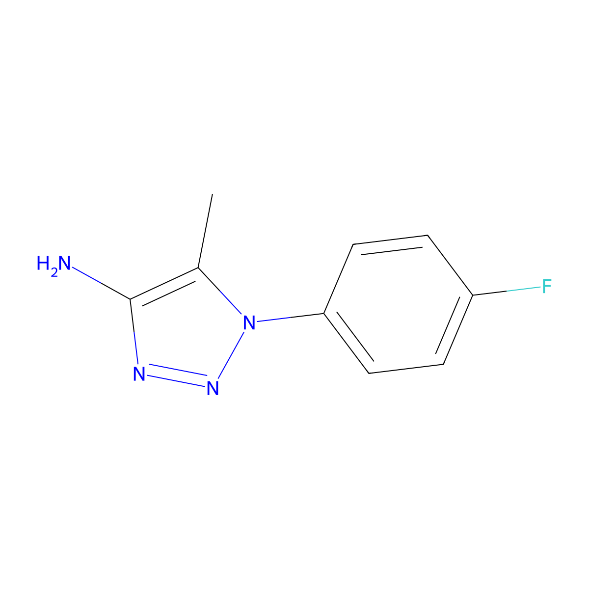 1-(4-fluorophenyl)-5-methyl-1H-1,2,3-triazol-4-amine molecular structure, CAS 1484531-72-7
