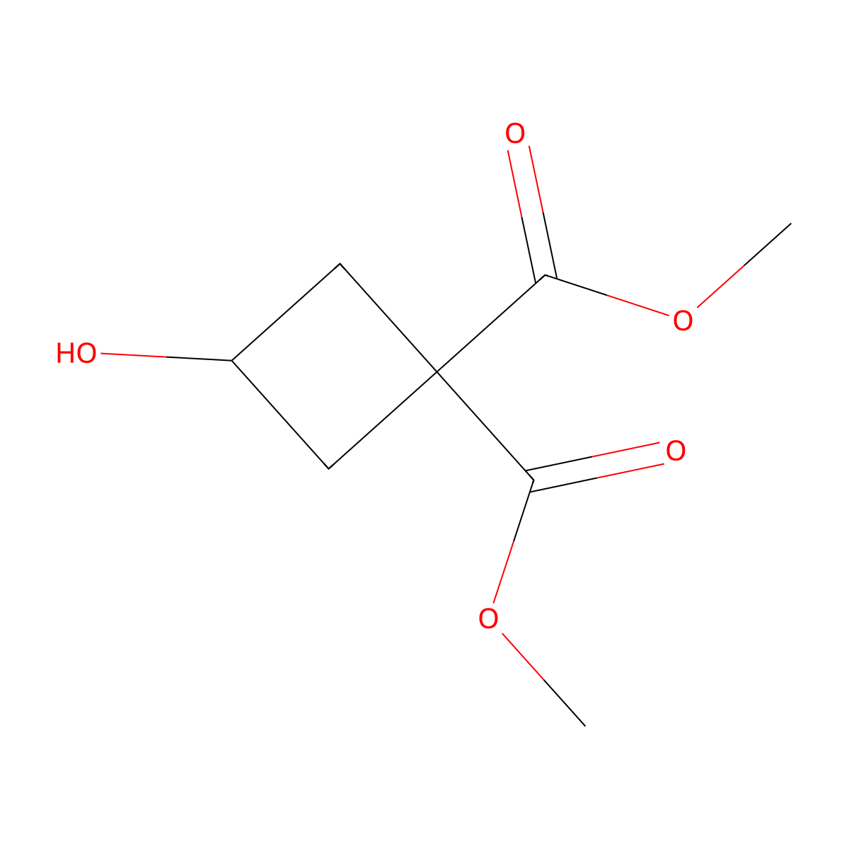 1,1-Dimethyl 3-hydroxycyclobutane-1,1-dicarboxylate molecular structure, CAS 1484536-54-0