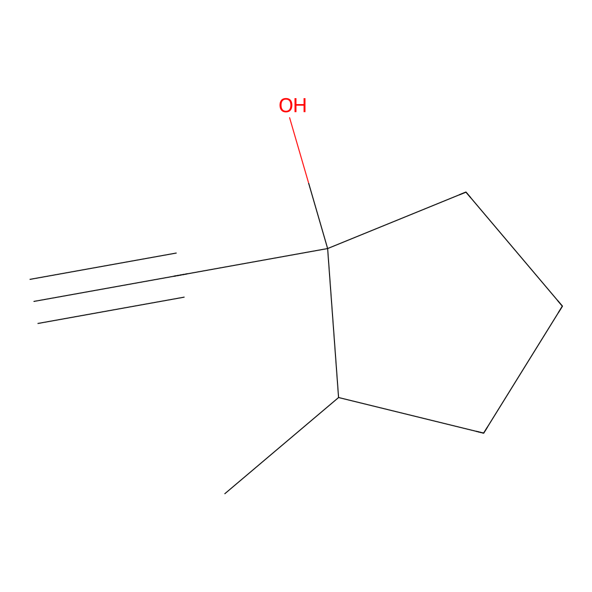 1-Ethynyl-2-methylcyclopentan-1-ol molecular structure, CAS 1484537-01-0
