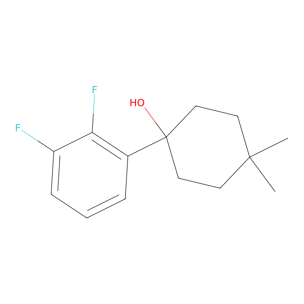 1-(2,3-Difluorophenyl)-4,4-dimethylcyclohexanol molecular structure, CAS 1484538-36-4