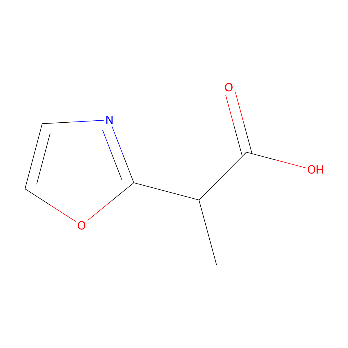 2-(1,3-Oxazol-2-yl)propanoicacid molecular structure, CAS 1484542-90-6