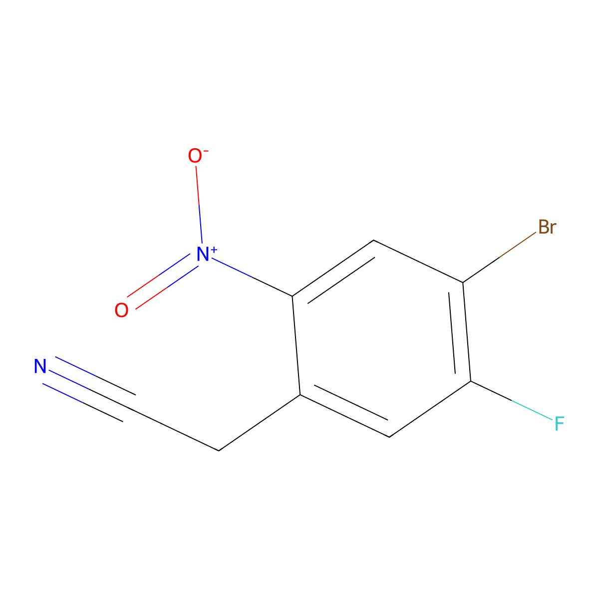 2-(4-Bromo-5-fluoro-2-nitrophenyl)acetonitrile molecular structure, CAS 1484555-24-9