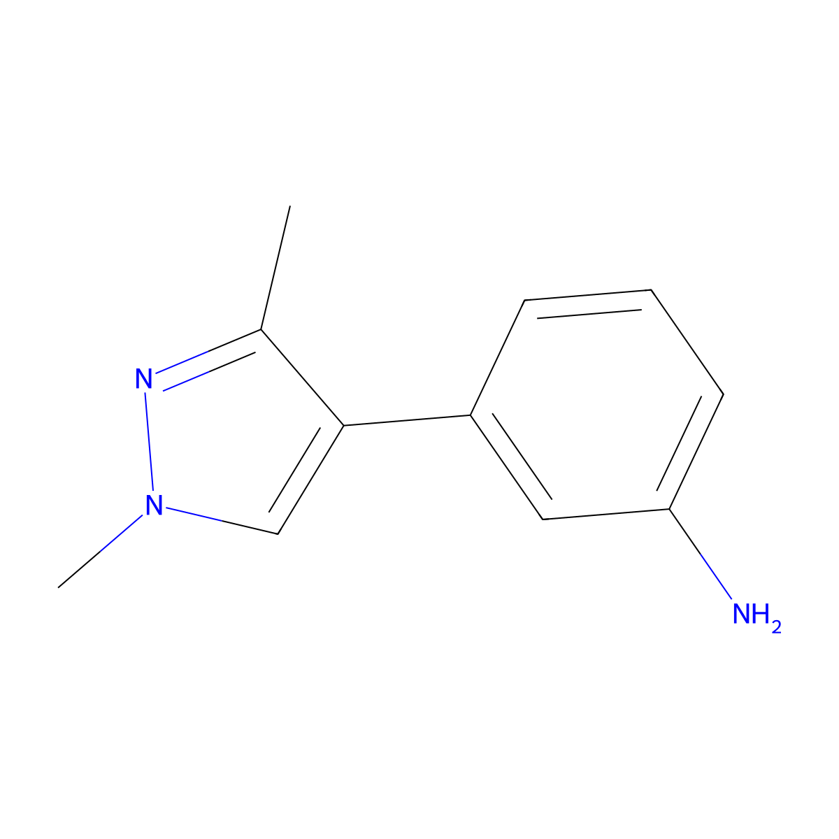 3-(1,3-Dimethyl-1H-pyrazol-4-yl)benzenamine molecular structure, CAS 1484574-85-7