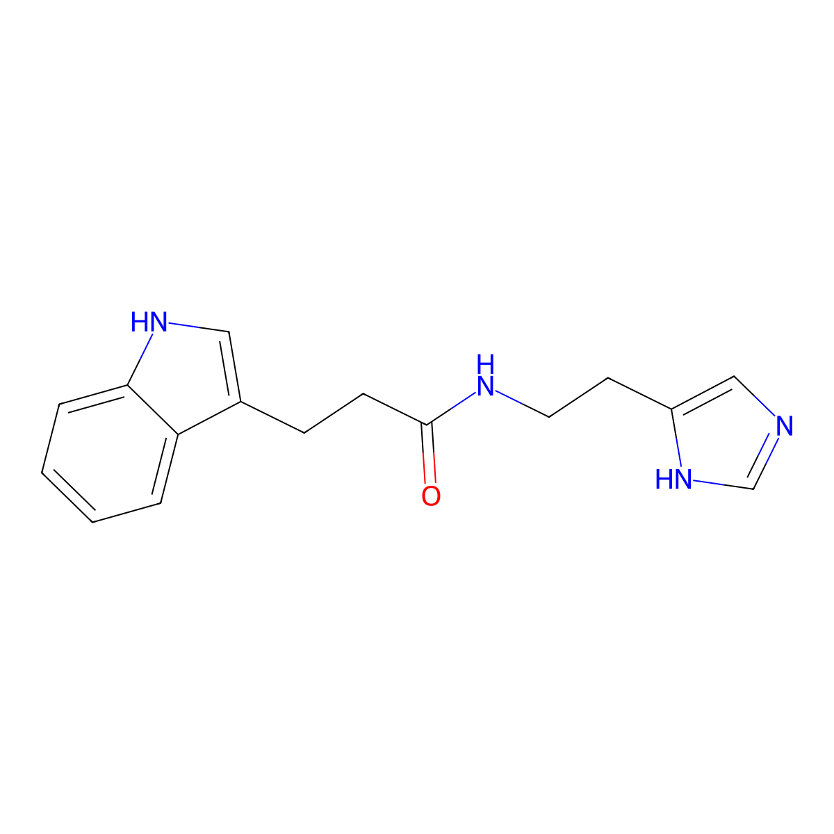 N-[2-(1H-imidazol-4-yl)ethyl]-3-(1H-indol-3-yl)propanamide molecular structure, CAS 1484577-55-0