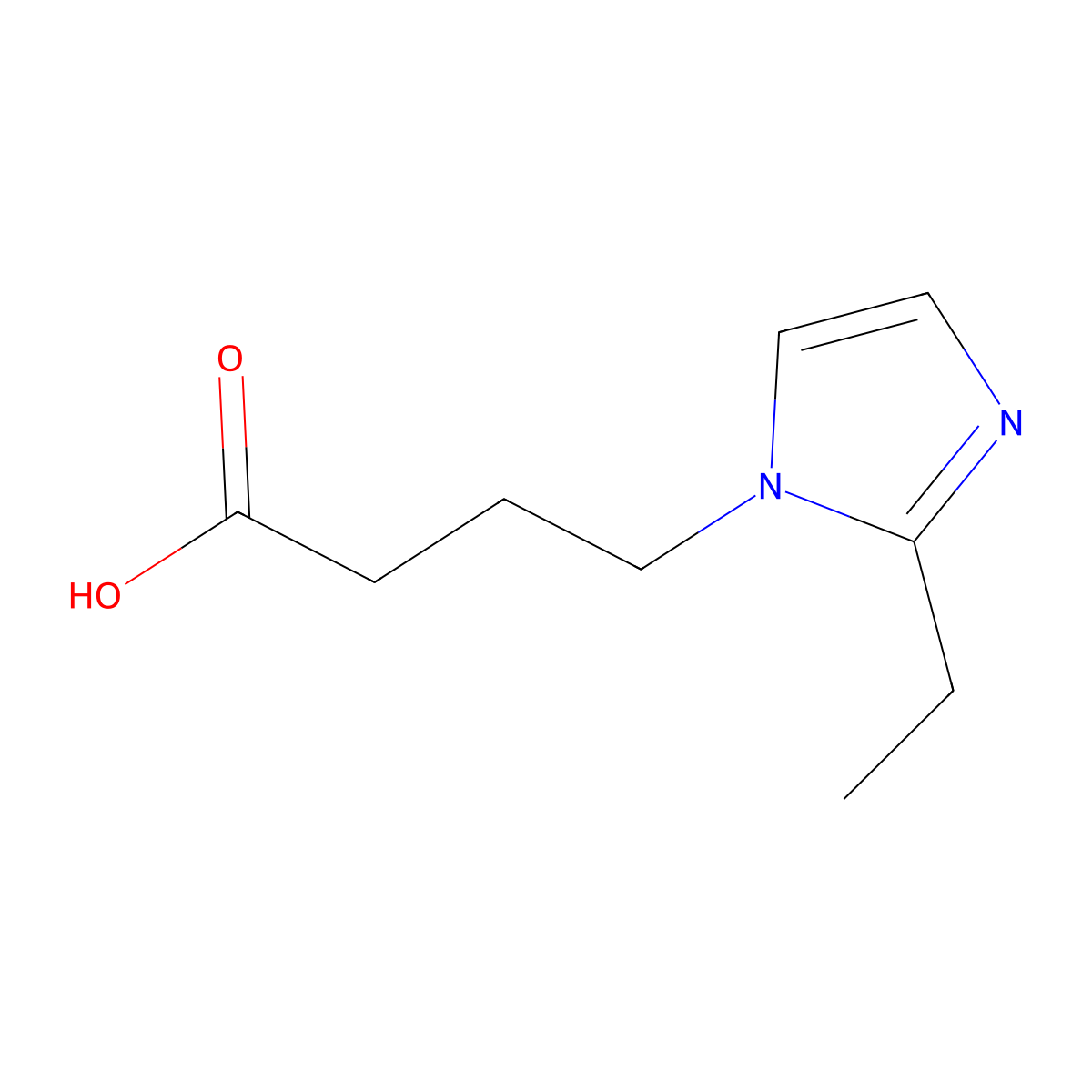 4-(2-ethyl-1H-imidazol-1-yl)butanoic acid molecular structure, CAS 148458-63-3
