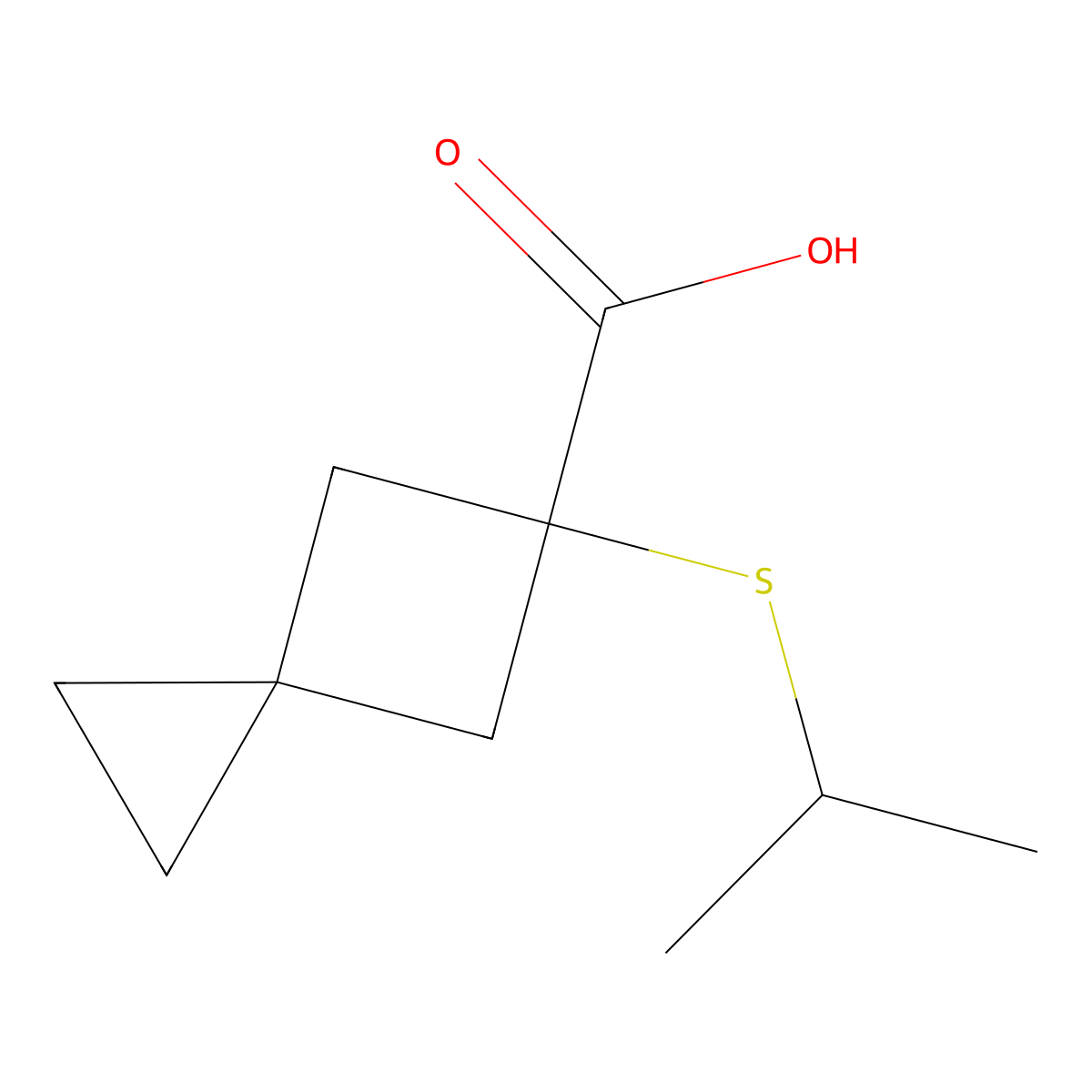 5-(Propan-2-ylsulfanyl)spiro[2.3]hexane-5-carboxylic acid molecular structure, CAS 1484582-84-4