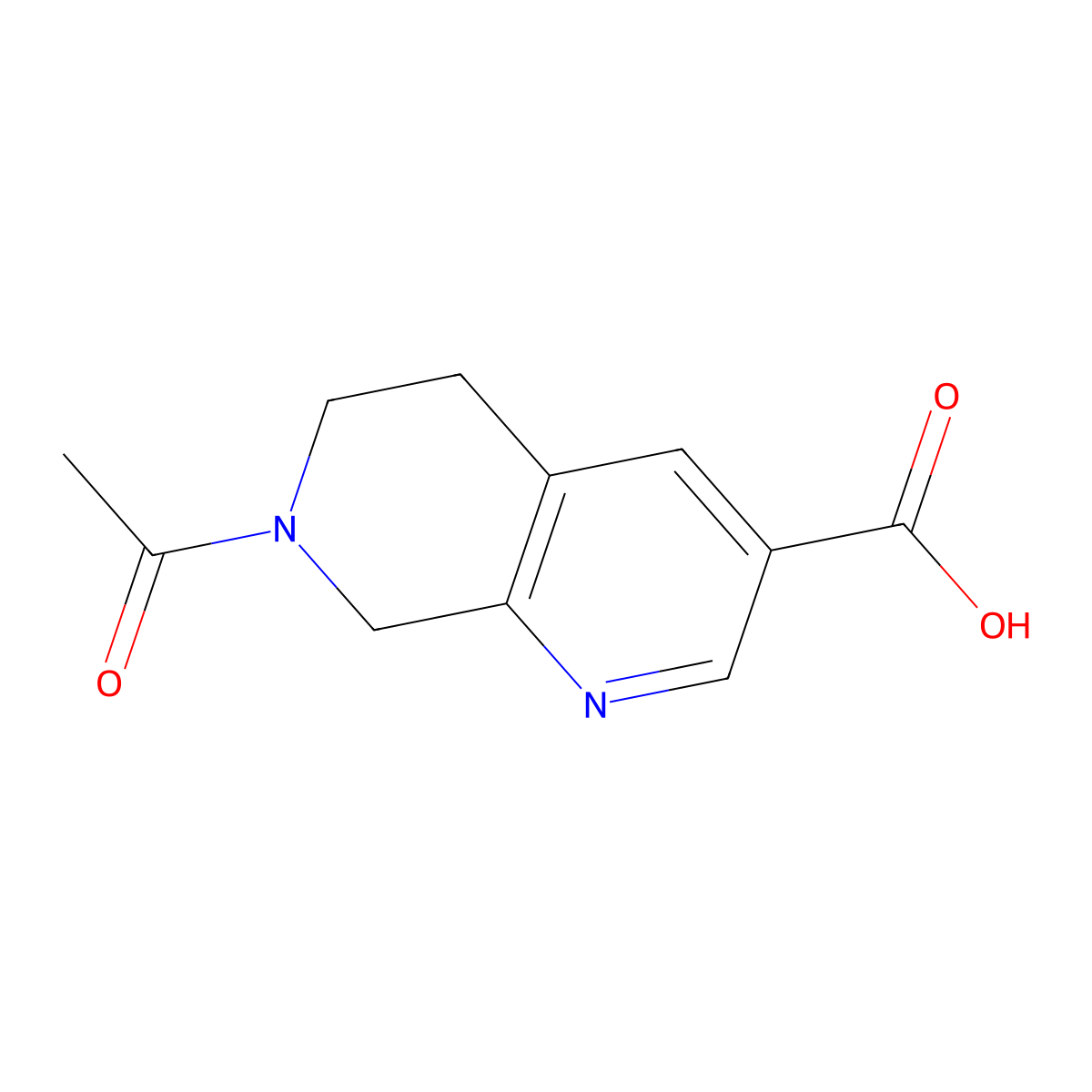7-Acetyl-5,6,7,8-tetrahydro-1,7-naphthyridine-3-carboxylic acid molecular structure, CAS 1484588-29-5