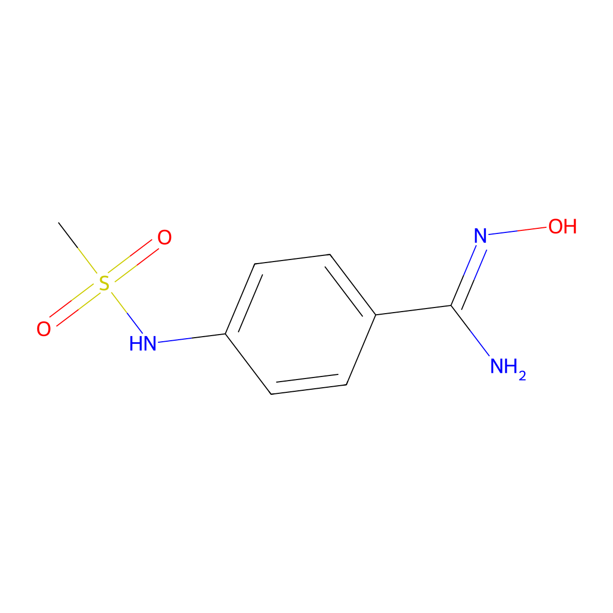 N'-hydroxy-4-(methanesulfonamido)benzenecarboximidamide molecular structure, CAS 148459-01-2