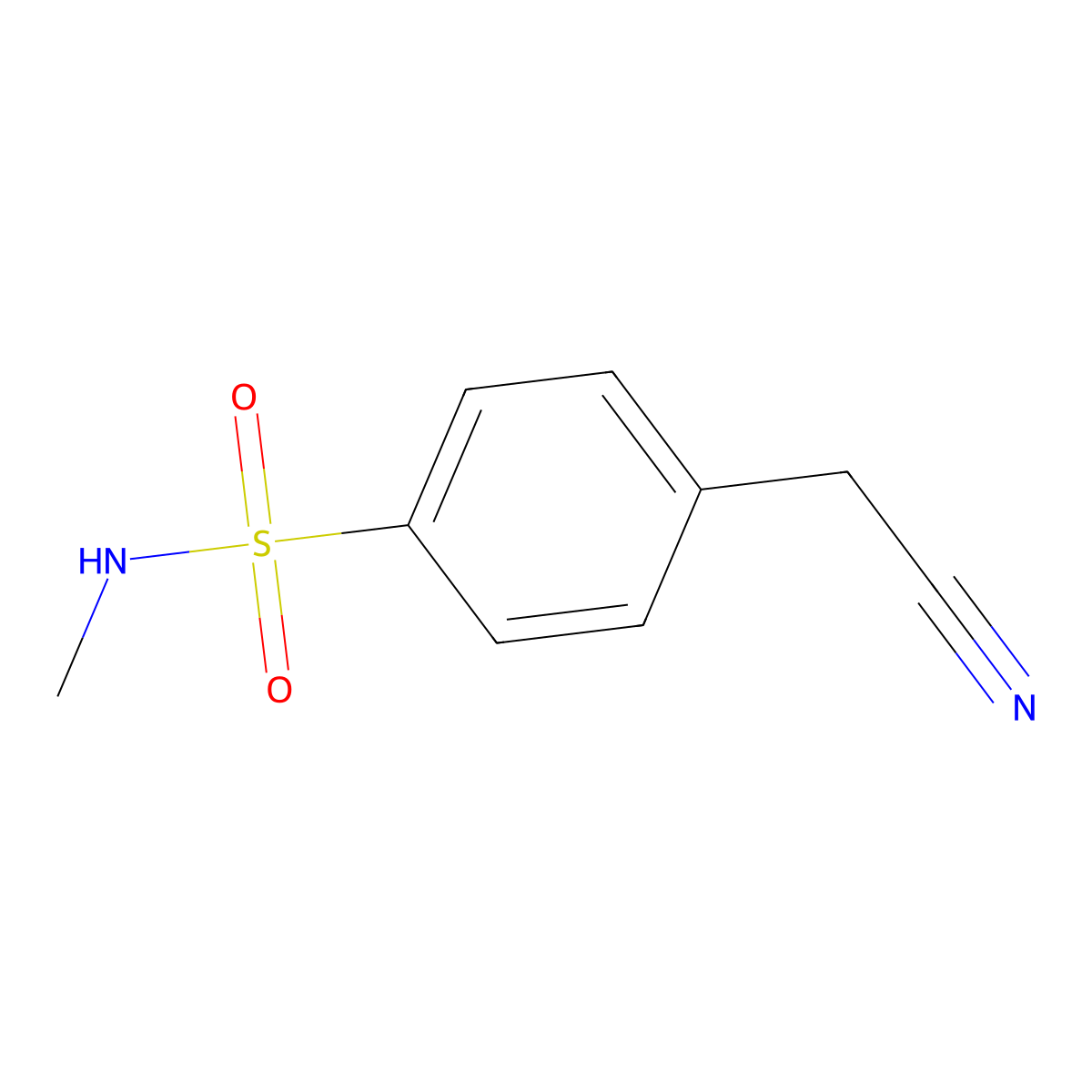 4-((N-methylamino)sulfonyl)benzyl cyanide molecular structure, CAS 148459-08-9