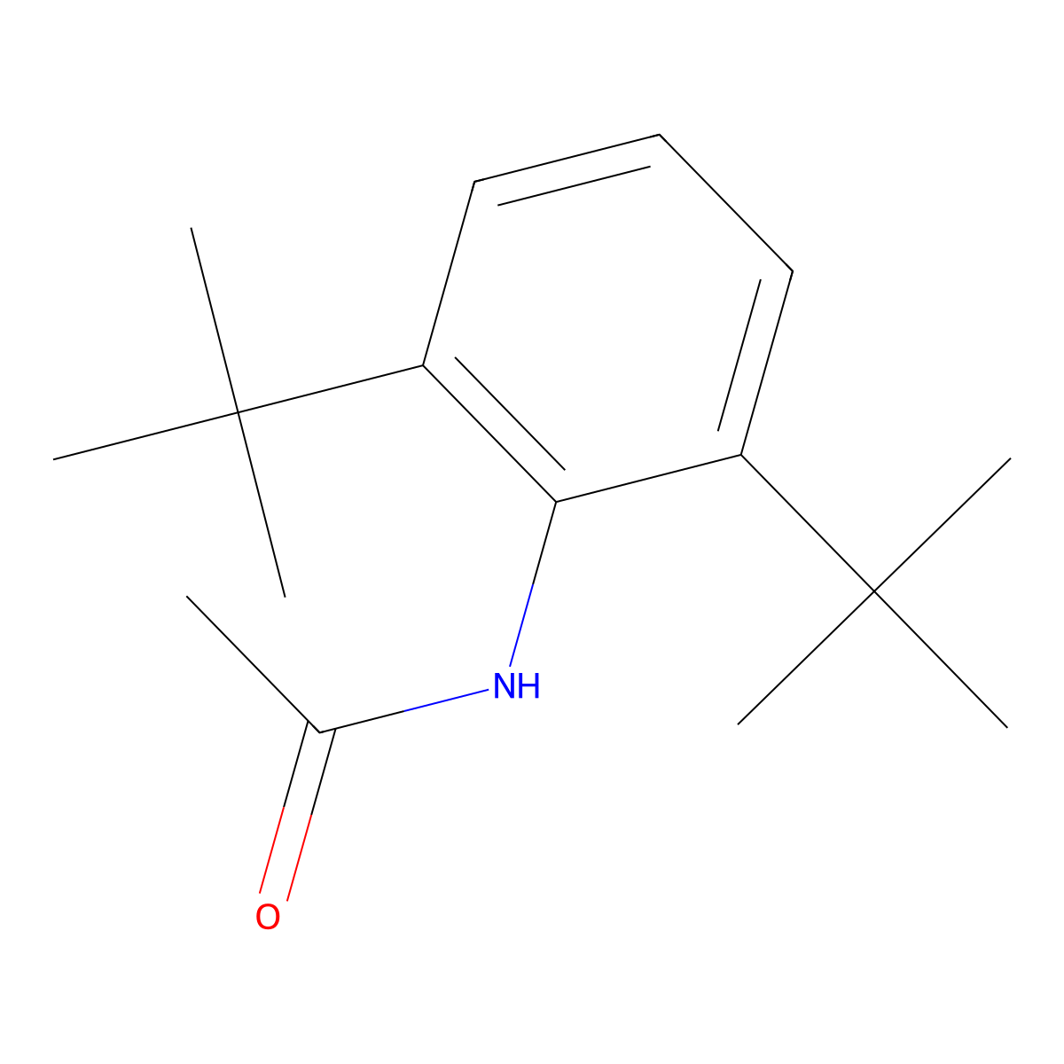 N-(2,6-ditert-butylphenyl)acetamide molecular structure, CAS 148459-25-0