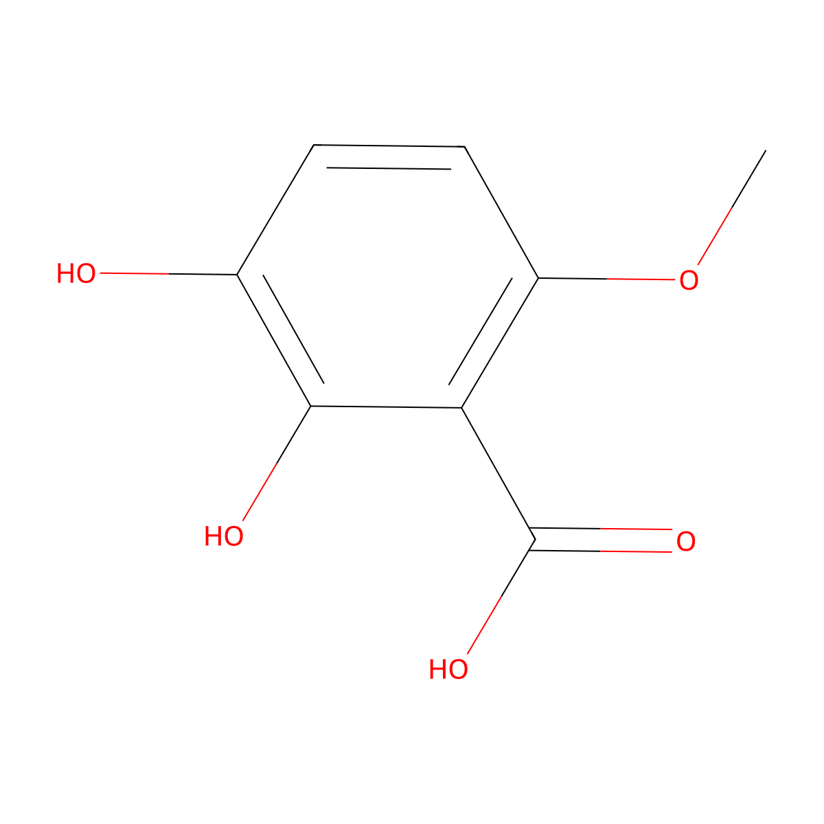 2,3-Dihydroxy-6-methoxybenzoic acid molecular structure, CAS 148460-90-6