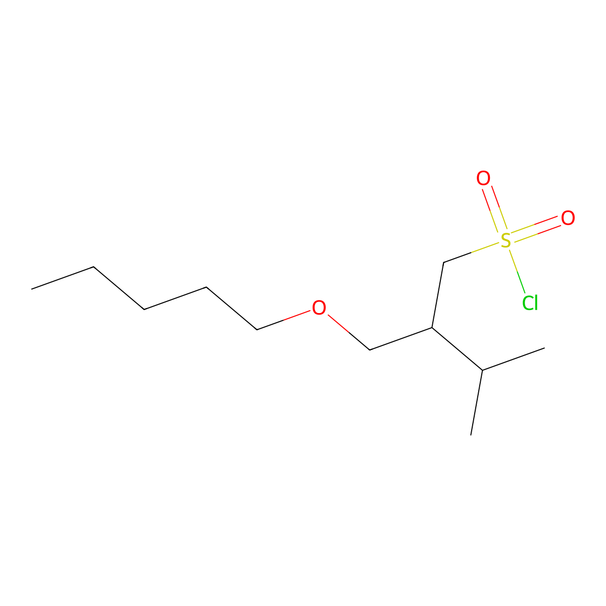 3-Methyl-2-((pentyloxy)methyl)butane-1-sulfonyl chloride molecular structure, CAS 1484601-13-9