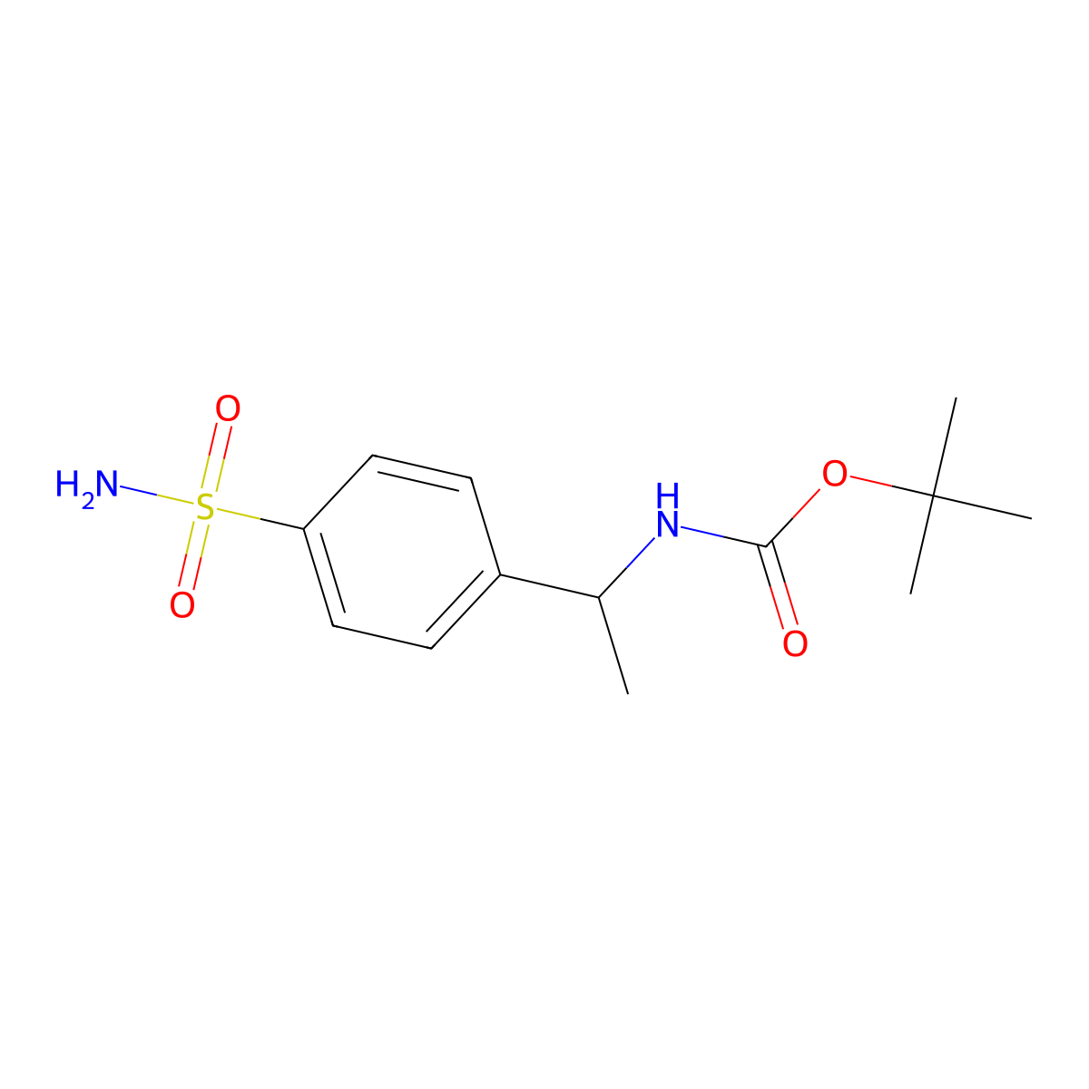 tert-butyl N-[1-(4-sulfamoylphenyl)ethyl]carbamate molecular structure, CAS 1484603-81-7
