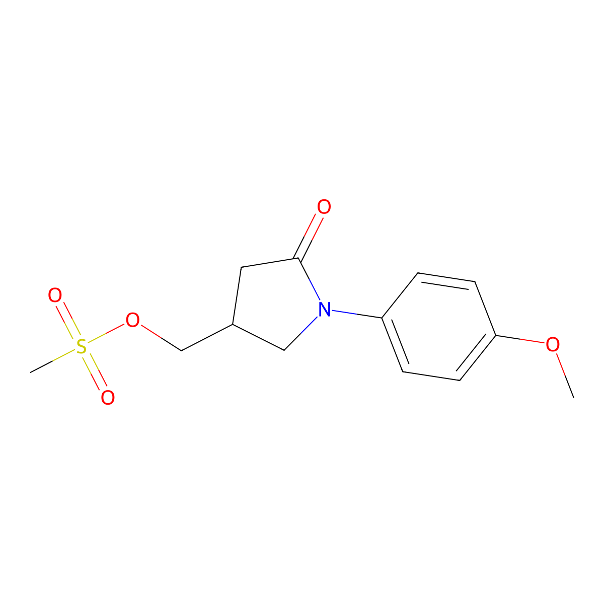 [1-(4-Methoxyphenyl)-5-oxopyrrolidin-3-yl]methyl methanesulfonate molecular structure, CAS 148461-03-4