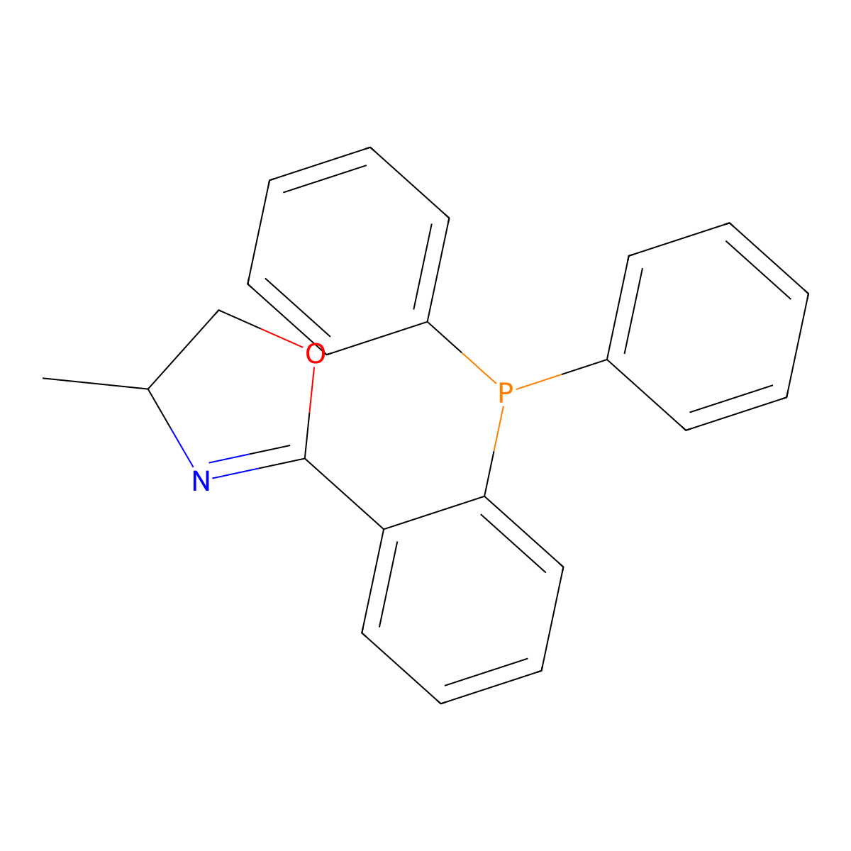[2-[(4S)-4-methyl-4,5-dihydro-1,3-oxazol-2-yl]phenyl]-diphenylphosphane molecular structure, CAS 148461-12-5