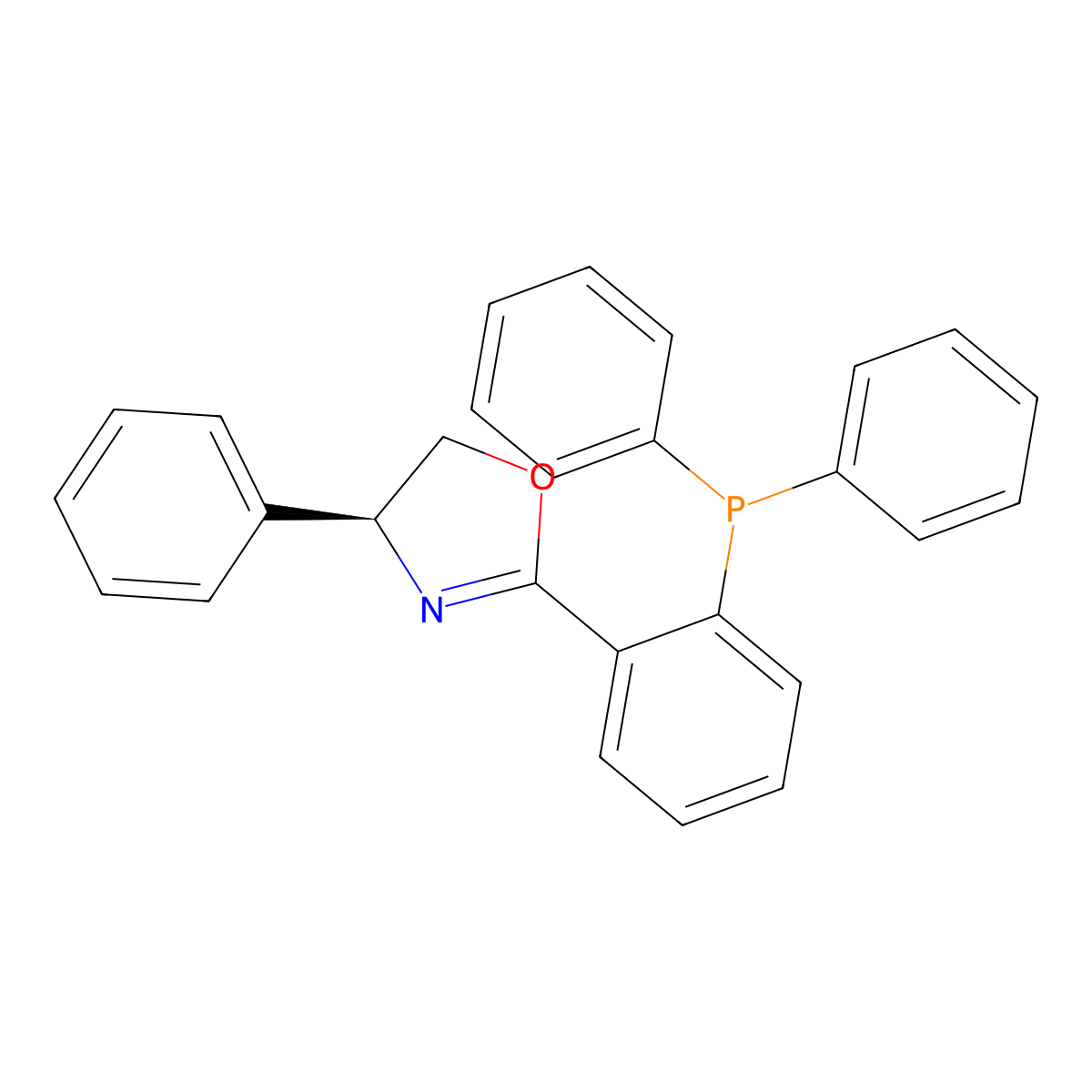 (S)-2-(2-(diphenylphosphino)phenyl)-4-phenyl-4,5-dihydrooxazole , (S)-Ph-Phox molecular structure, CAS 148461-15-8