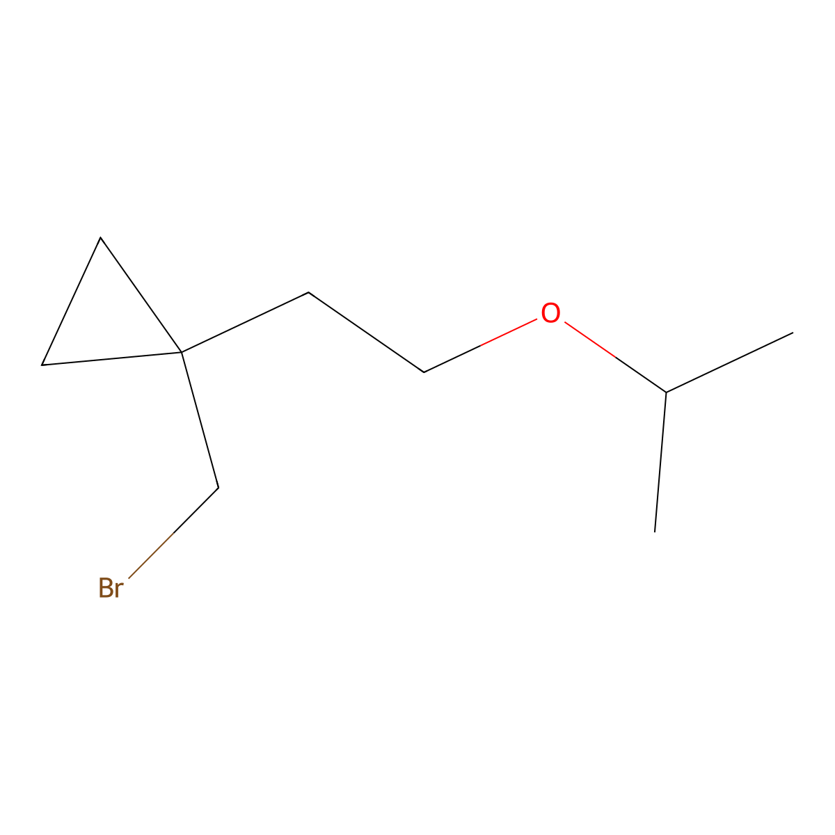 1-(Bromomethyl)-1-(2-isopropoxyethyl)cyclopropane molecular structure, CAS 1484618-92-9