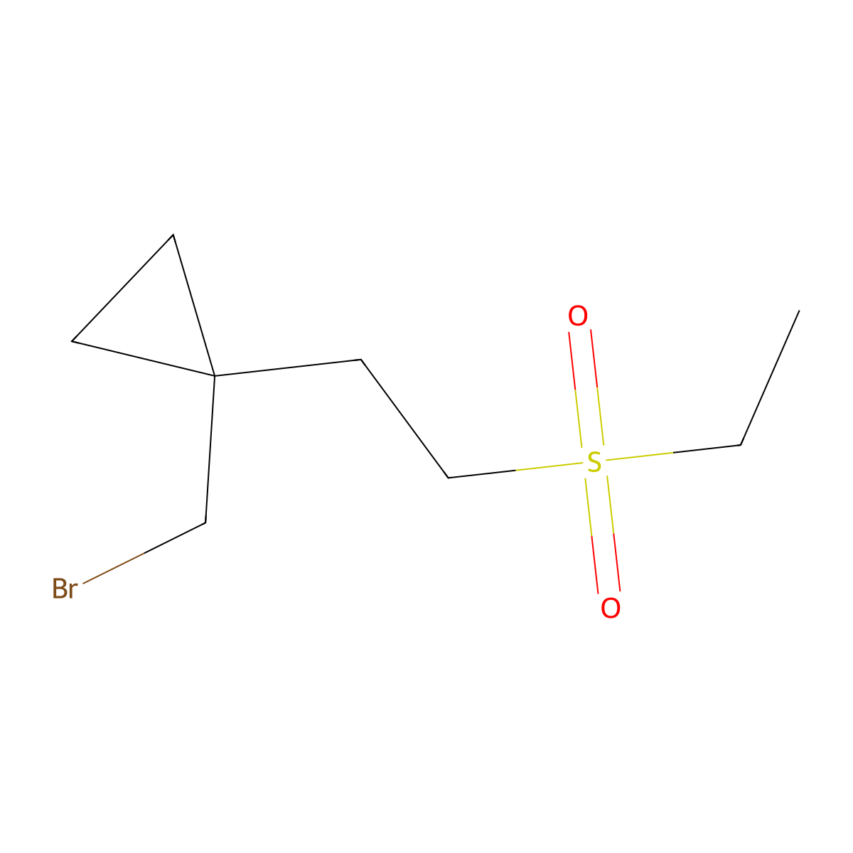 1-(Bromomethyl)-1-(2-(ethylsulfonyl)ethyl)cyclopropane molecular structure, CAS 1484626-80-3