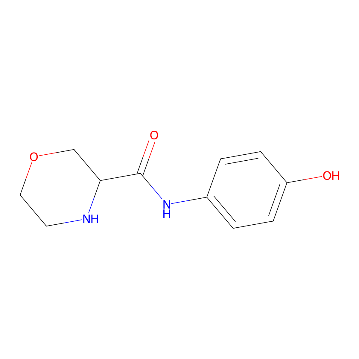 N-(4-hydroxyphenyl)morpholine-3-carboxamide molecular structure, CAS 1484635-56-4