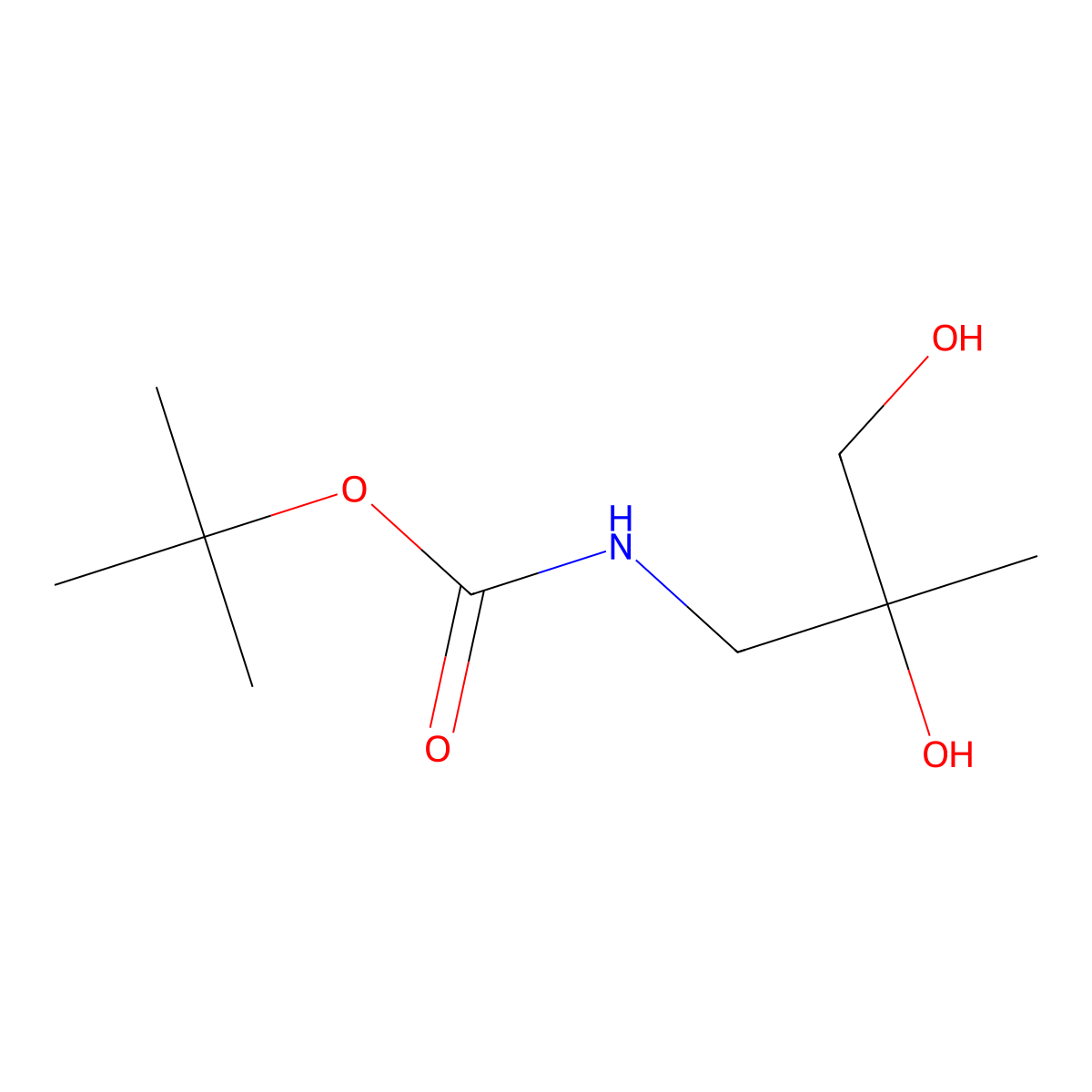 tert-butyl N-(2,3-dihydroxy-2-methylpropyl)carbamate molecular structure, CAS 1484637-05-9