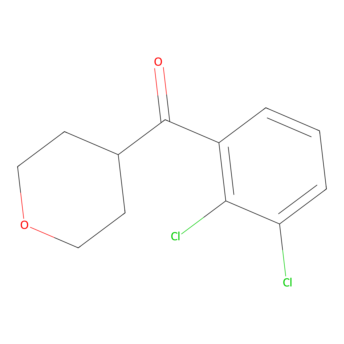 (2,3-Dichlorophenyl)(tetrahydro-2H-pyran-4-yl)methanone molecular structure, CAS 1484646-11-8
